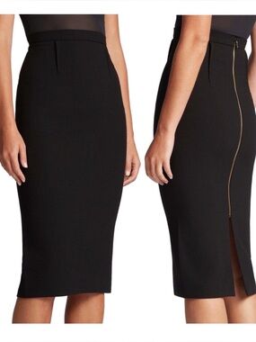 Roland Mouret Arreton Midi Pencil Skirt Black